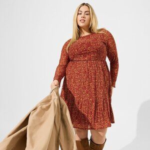 Torrid Ruffled Mini Dress - Mesh Floral Black size 3